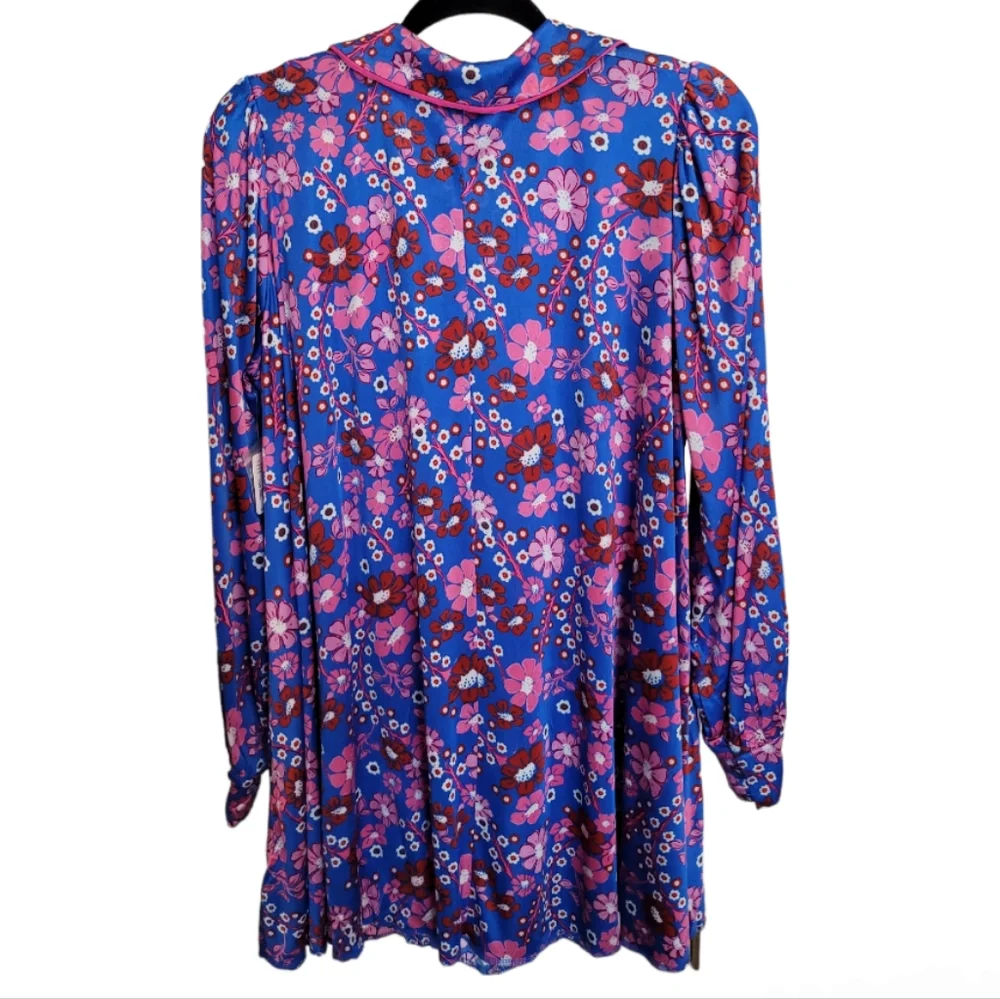 Free People Floral Mini Dress - Purple and Pink